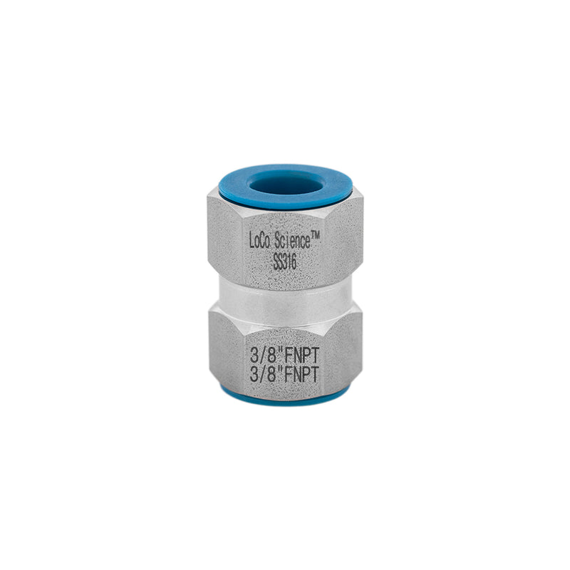 3/8 FNPT x 3/8 FNPT Straight Hose Adapter With Thread Protector Caps