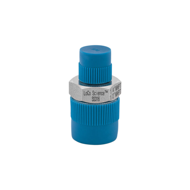 1/4 MNPT x 1/2 MNPT Straight Hose Adapter With Thread Protector Caps