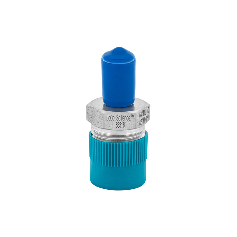 1/4 MJIC x 1/2 MNPT Straight Hose Adapter With Thread Protector Caps
