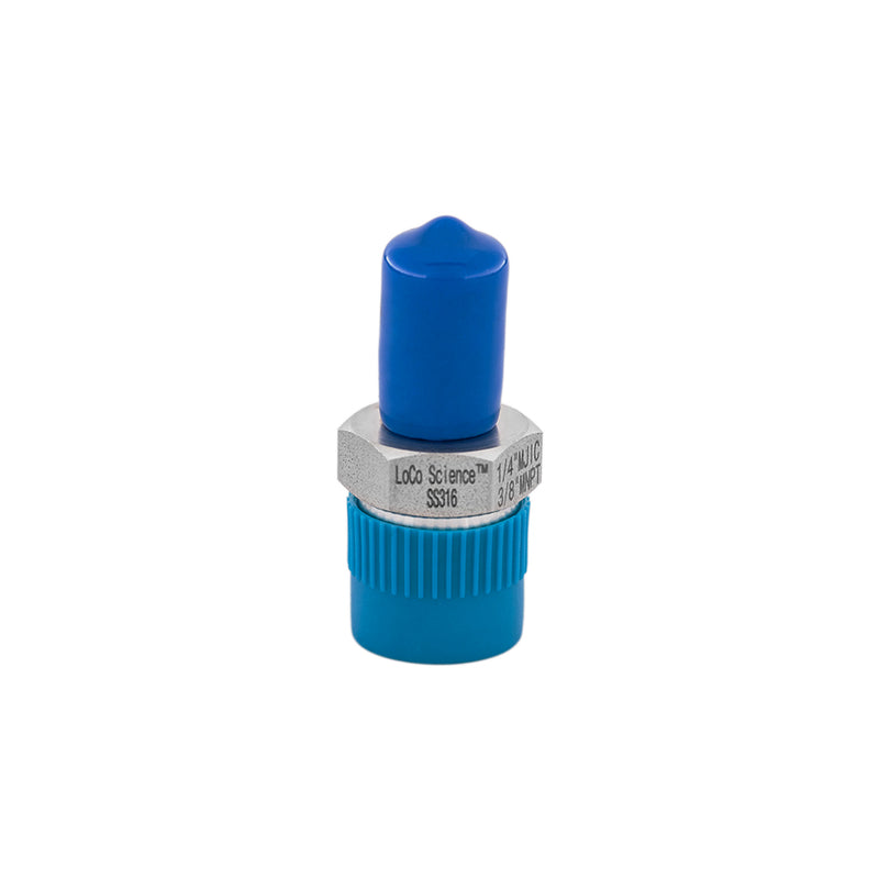 1/4 MJIC x 3/8 MNPT Straight Hose Adapter With Thread Protector Caps