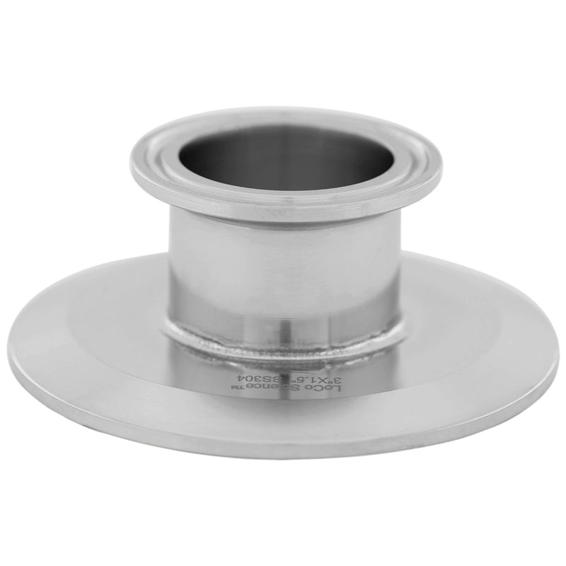Tri Clamp Flat Reducer 3" x 1.5" Side View