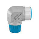 3/4 MNPT x 3/4 FNPT 90° Elbow Side View With Thread Protection Caps