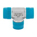 3/4 MNPT x 3/4 MNPT x 3/4 MNPT Tee Side View With Thread Protection Caps