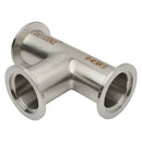 3-Way Tee KF-40 Flange Vacuum Fitting Stainless Steel Side View
