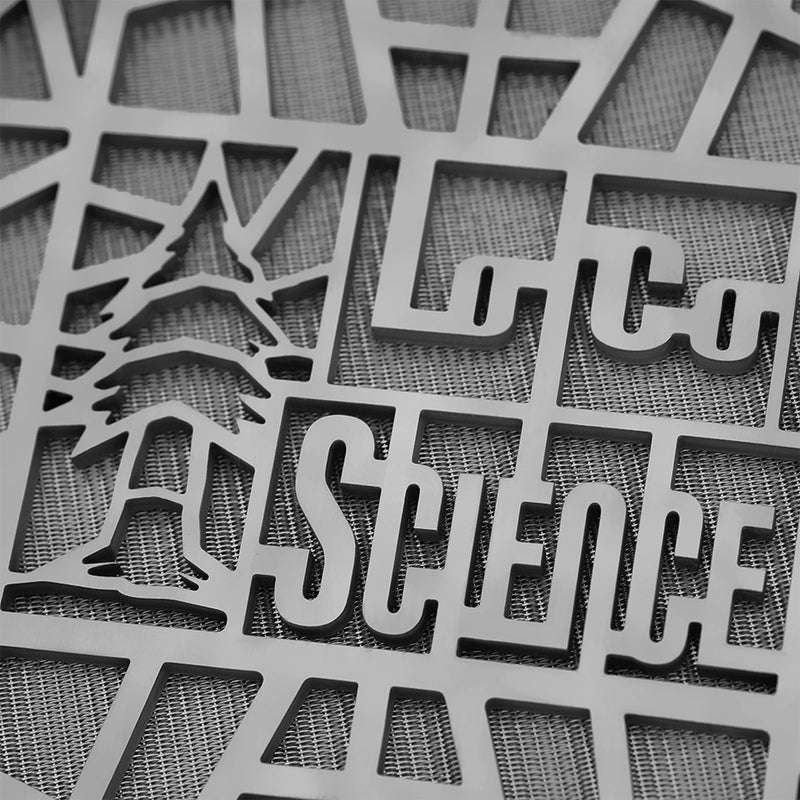 Sintered Disc Filter Plate 8" x 1µm support view with LoCo Science logo