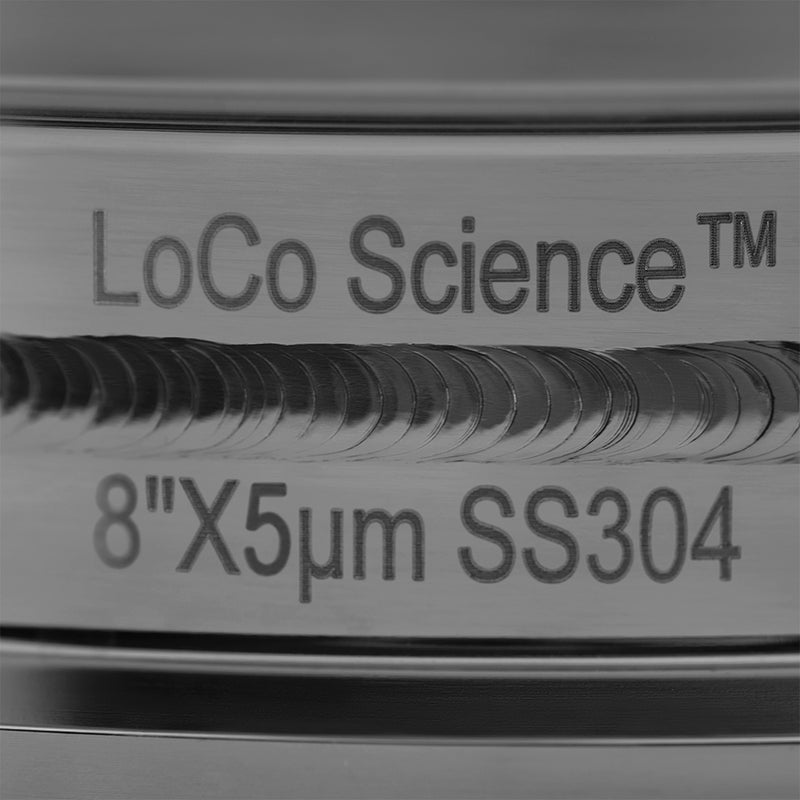 Sintered Disc Filter Plate 8" x 5µm with LoCo Science logo
