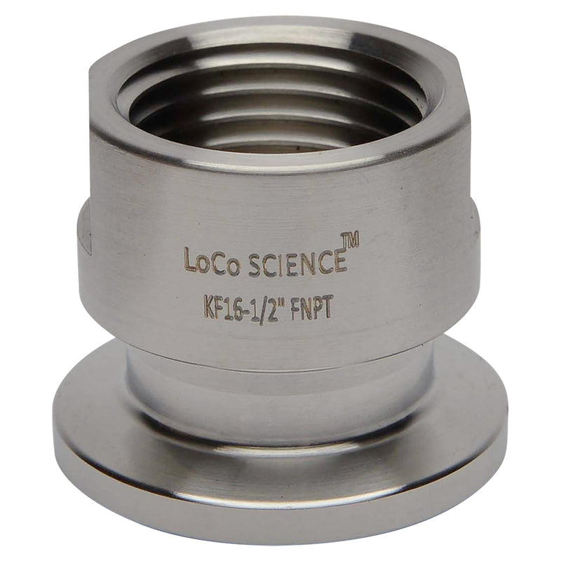 KF-16 Flange to 1/2" NPT Female Vacuum Fitting Adapter Side View