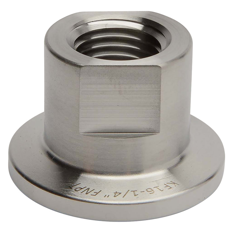 KF-16 Flange to 1/4" NPT Female Vacuum Fitting Side View