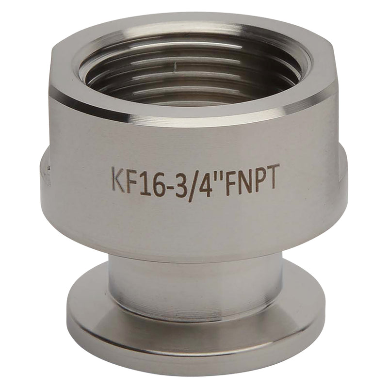 KF-16 Flange to 3/4" NPT Female Vacuum Fitting Adapter Side View