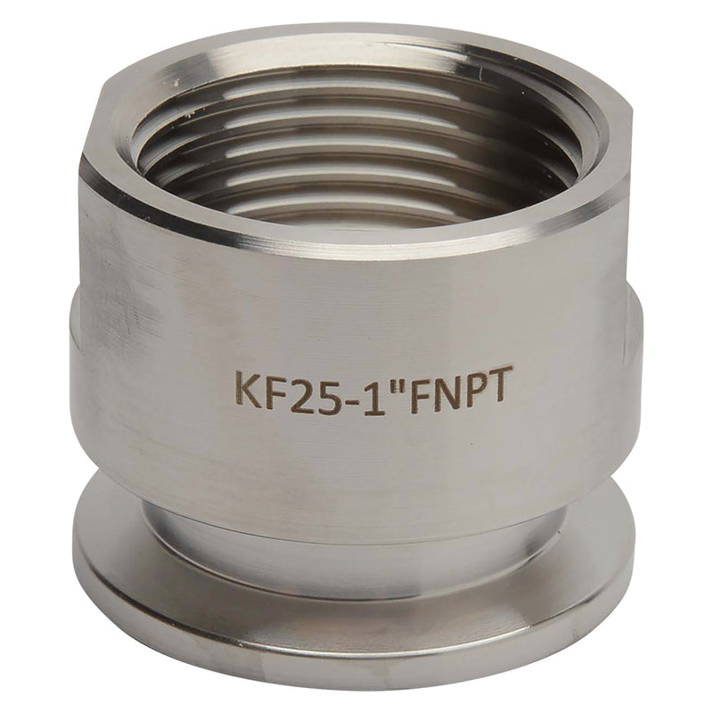 KF-25 Flange to 1" NPT Female Vacuum Fitting Adapter Side View