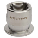 KF-25 Flange to 3/4" NPT Female Vacuum Fitting Adapter Side View