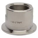 KF-40 Flange to 1" NPT Female Vacuum Fitting Adapter Side View