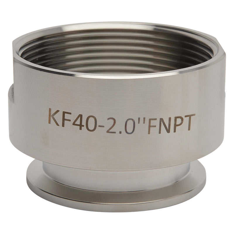 KF-40 Flange to 2" NPT Female Vacuum Fitting Adapter Side View