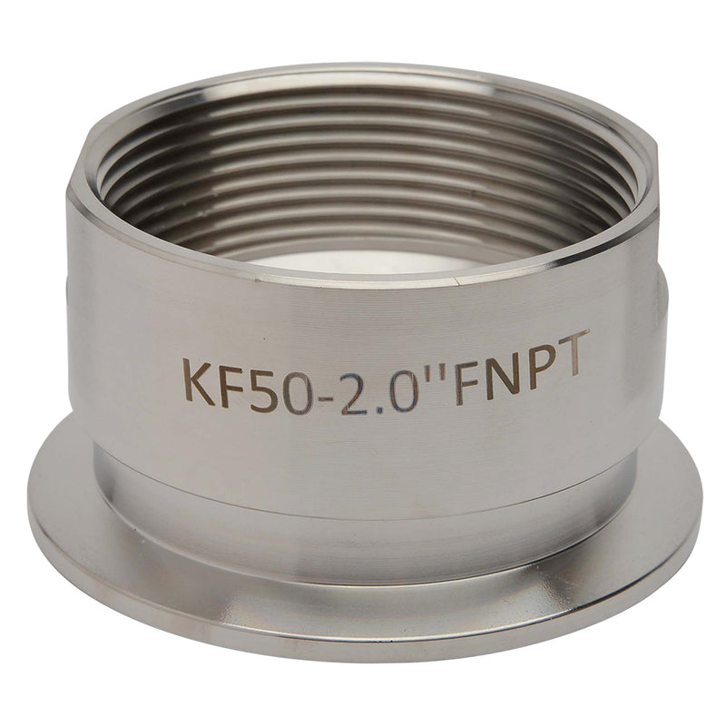KF-50 to 2" NPT Female Vacuum Fitting Side View