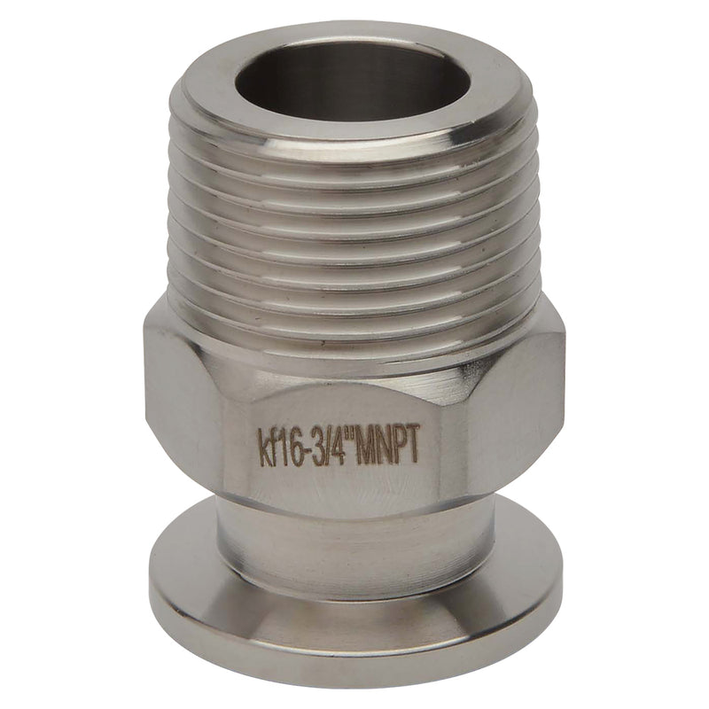 KF-16 Flange to 3/4" NPT Male Vacuum Fitting Adapter Side View