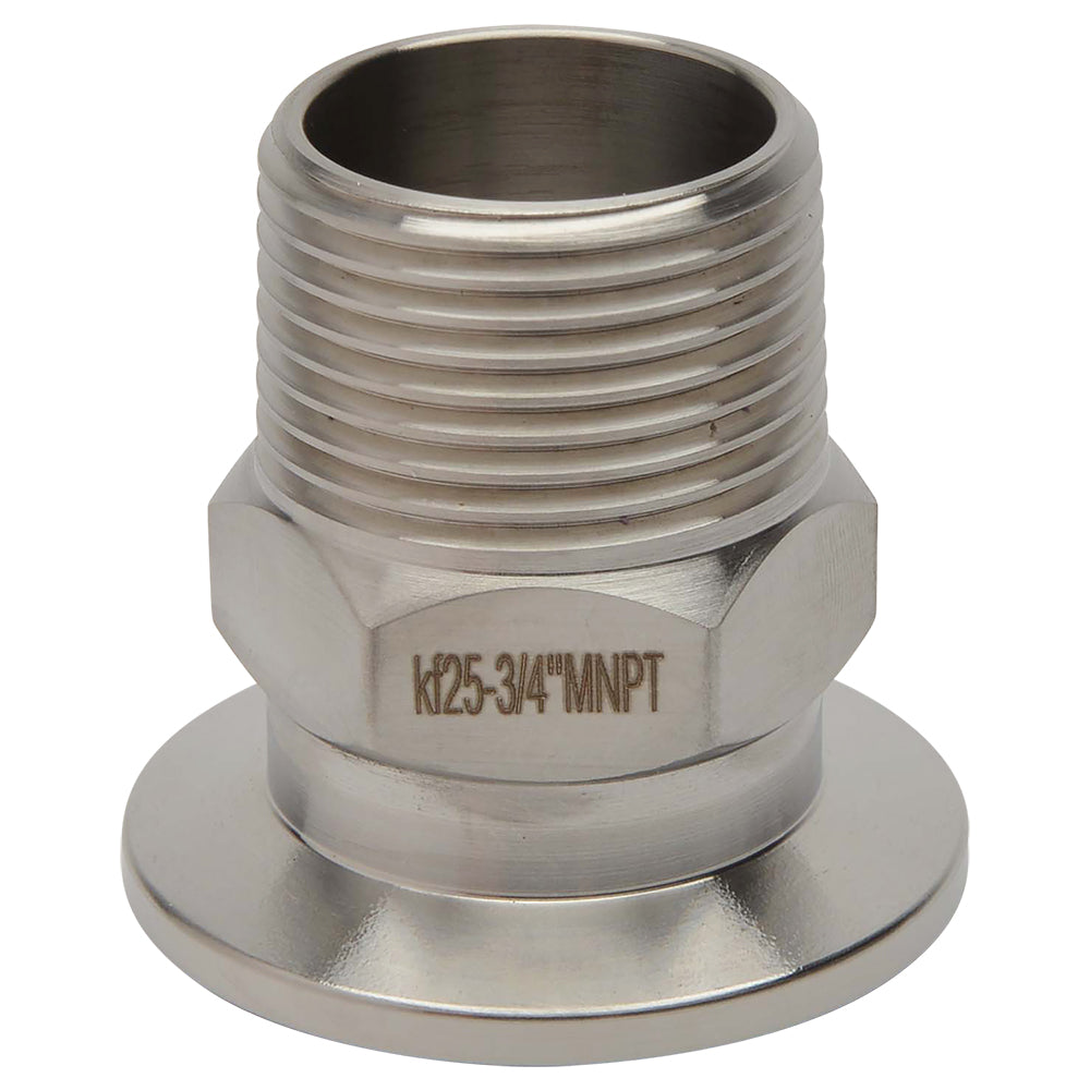 KF25 Flange to 3/4" NPT Male Vacuum Fitting Stainless Steel
