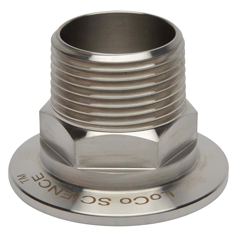 KF-40 Flange to 1" NPT Male Vacuum Fitting Adapter Side View