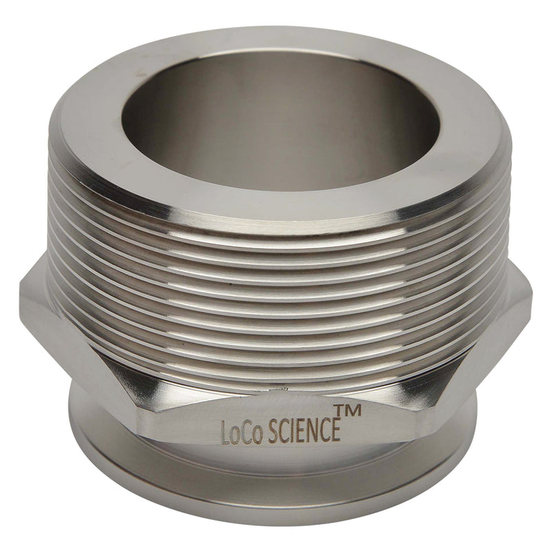 KF-40 Flange to 2" NPT Male Vacuum Fitting Adapter Side View