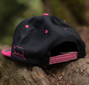 LoCo Science Flat Bill Black with pink Rim rear View