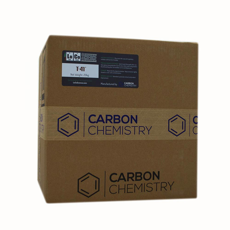 20KG variant of T-41 Acid Activated Bleaching Clay by Carbon Chemistry. T-41 Acid activated is a filtration media sold by LoCo Science.
