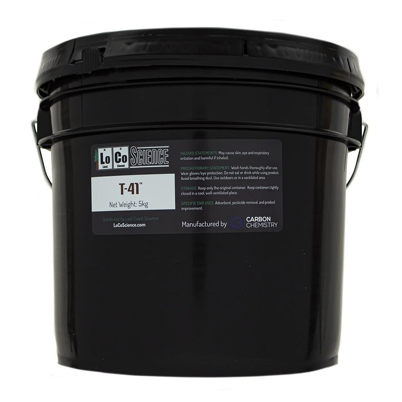 5KG variant of T-41 Acid Activated Bleaching Clay by Carbon Chemistry. T-41 Acid activated is a filtration media sold by LoCo Science.