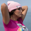 LoCo Beanie Pink on model