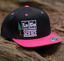LoCo Science Flat Bill Black with Pink Rim Front View